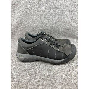 ✅Womens 9 Keen Black Leather Lace-Up Sneakers Casual comfort Shoes **NO INSOLES